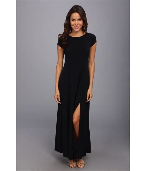 michael michael kors cap sleeve slit maxi dress 